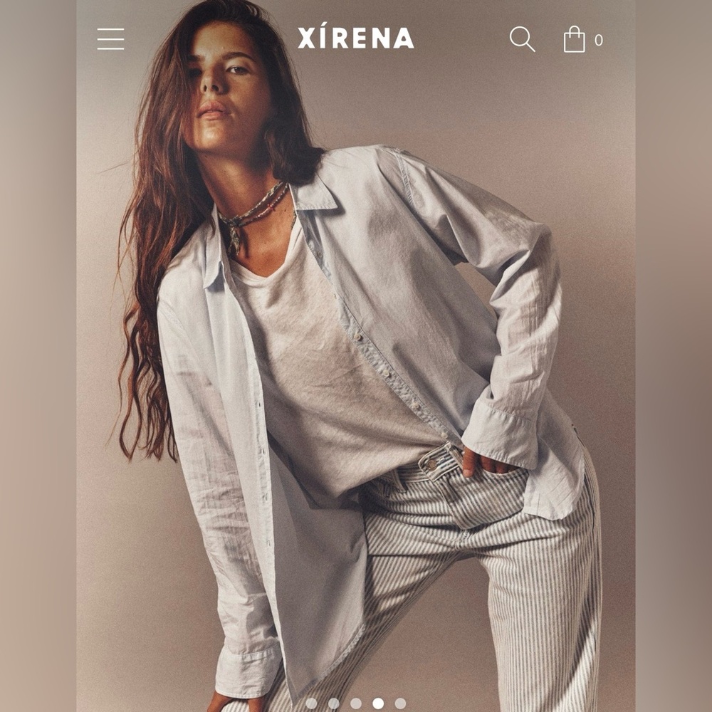 Xirena Light Blue Button-Up Poplin XS